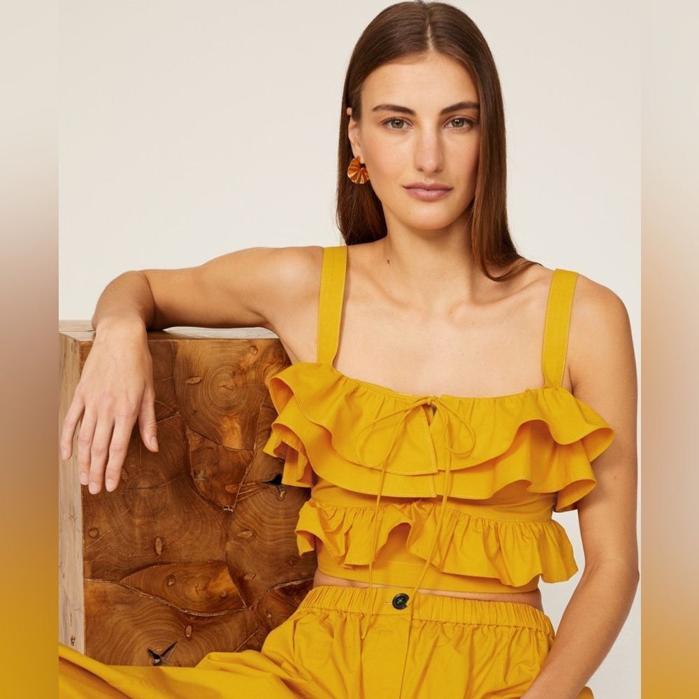 Jason Wu Sweetheart Ruffled Crop Top Sz 0